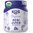 KOS Organic Acai Juice Powder - Certificato USDA Organico, Antiossidanti a base vegetale, Superberry dal Brasile, Grande per Smoothies e Bowls, 0g Zucchero, Vegan, Senza glutine, Non OGM - 120 Serve