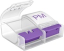 EZY DOSE Daily Push Button Pill Case, Medicine Planner, Vitamin Organizer Box, 2 volte al giorno, AM/PM Large Compartments, Arthritis Friendly, Clear Lids, Color May Vary, BPA Free