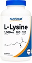 Nutricost L-Lysine 1000mg, 120 compresse - Gluten Free, Non OGM e Per vegetariani