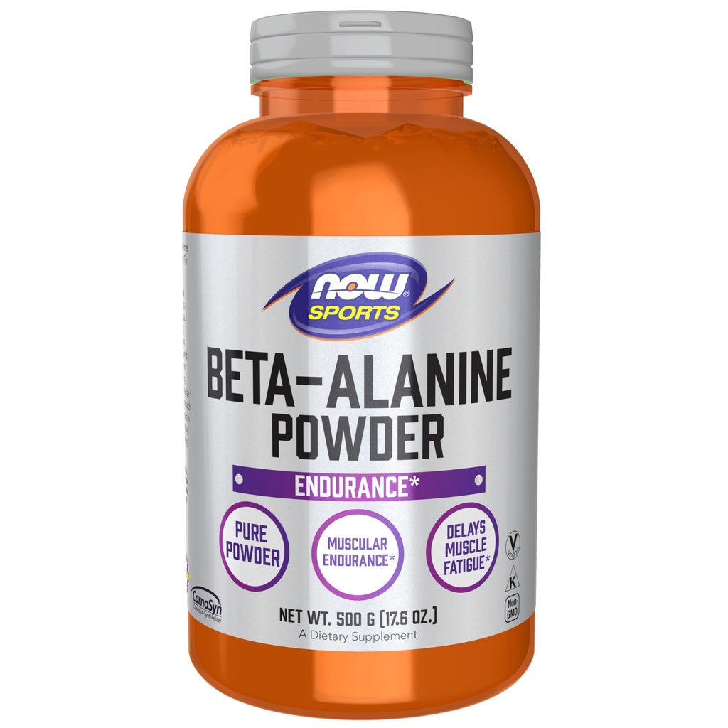 NOW Alimenti Nutrizione sportiva, Beta-Alanina Polvere pura 2000 mg, Endurance muscolare*, 500 grammi