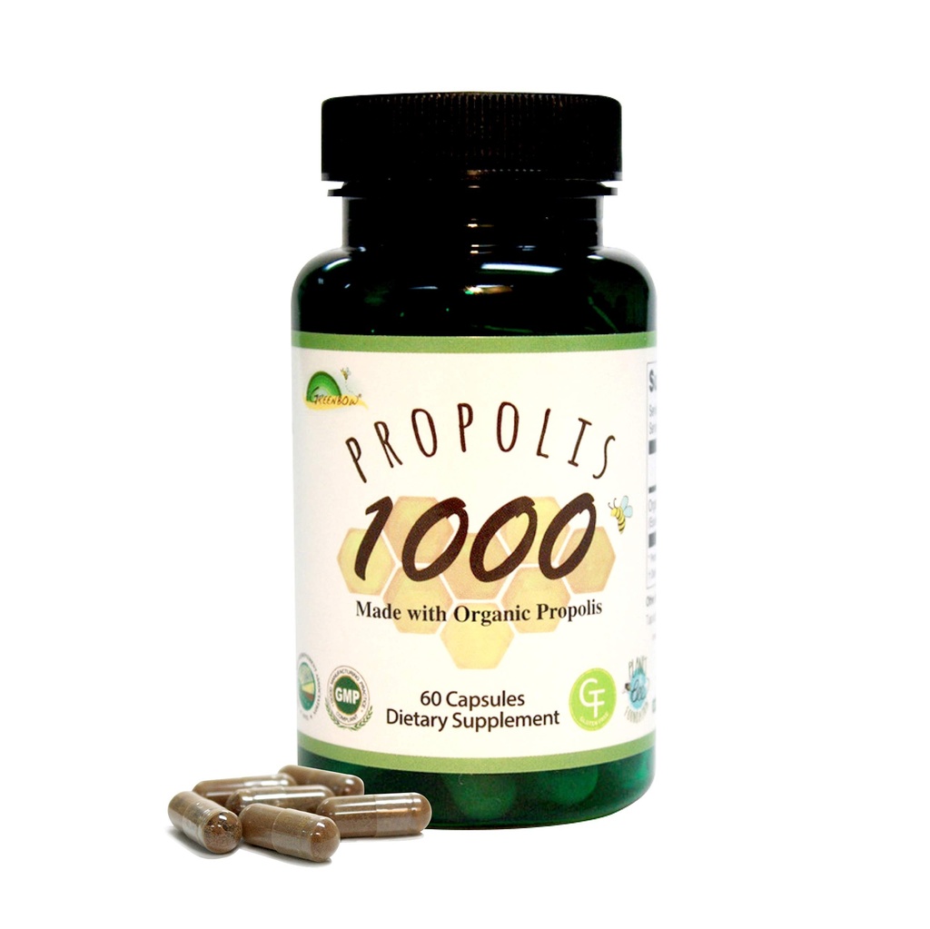 GREENBOW Propolis 1000mg NonGMO Realizzato con Propolis 60 Capsules VEGAN CAPSULES