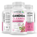 Candida Cleanse Supplement per Balance & Support, Candidase Detox, Women & Men. Gut Health & Flora, pH Level, Intestinal Health. Probiotici Lactospore®. Anti Yeast Overgrowth W/Origano, Acido Caprylic