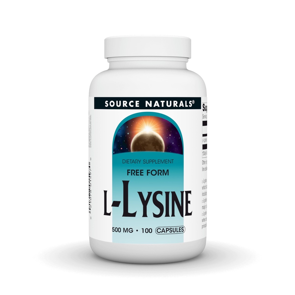 Fonte Naturals L-Lysine Free Form -Amino Acid Supplement Supporta Formazione Energetica & Collagen - 100 Capsule