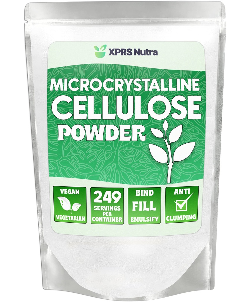 Polvere di cellulosa microcristallina di XPRS - polvere di fibra di cellulosa inodore - il supplemento di cellulosa in polvere puro al 100% è un fibra insolubile per il Miscelatore di pillole e la pasta di cellulosa (1.10 Pounds)