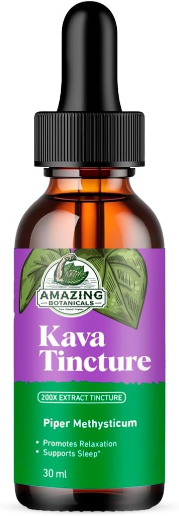 Kava Kava Tincture – Estratto di erbe per la calma naturale & Relax – 70% Kavalactones Estratto di Tincture High-Potency Blend – Premium Liquid Supplement – 30ml (1oz)