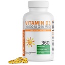 Bronson vitamina D3 10.000 IU (250 mcg) Alta potenza - Supporta sistema immunitario sano, ossa forti, muscoli & denti - Non OGM, 360 Softgels