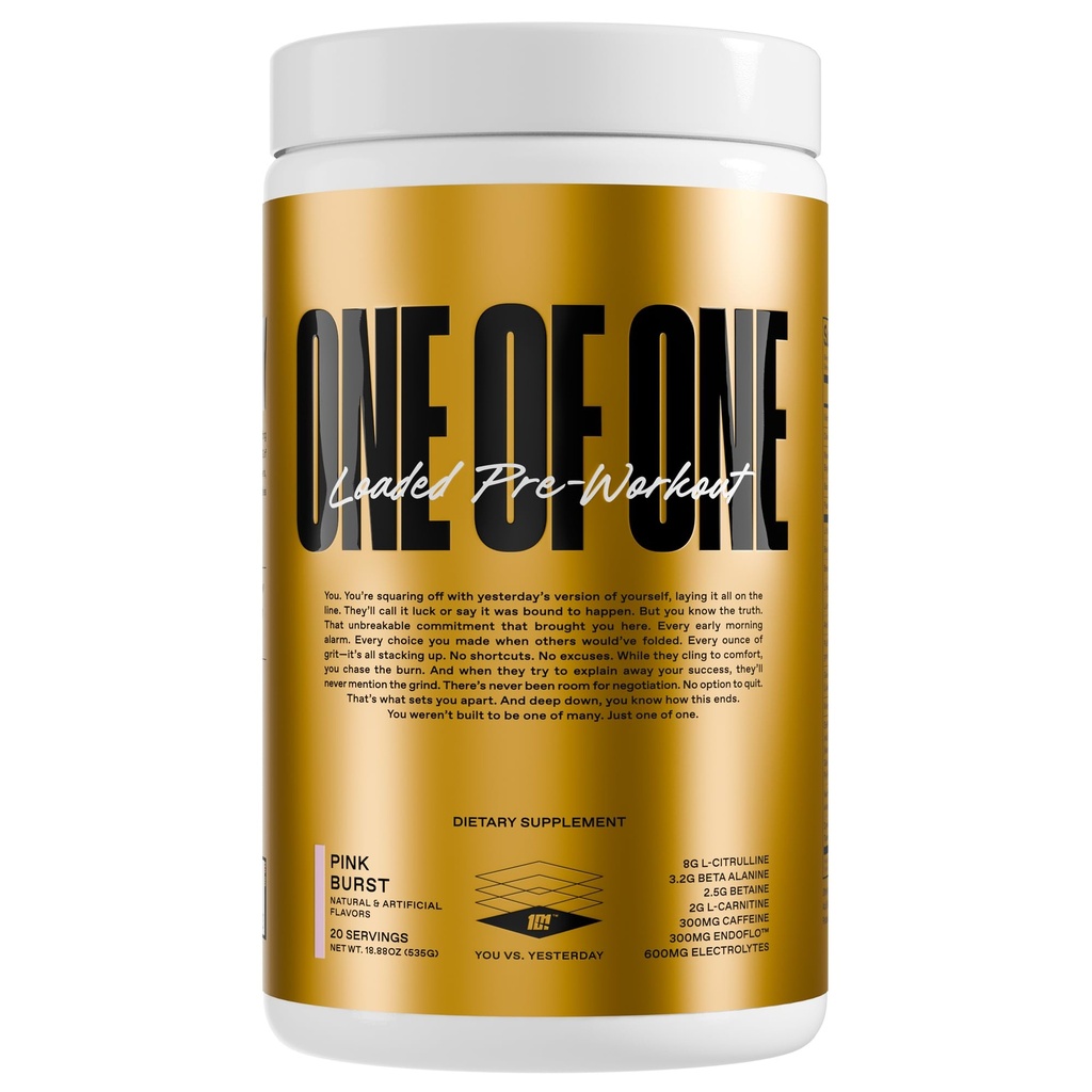 UNA di UNA Pre-Workout caricata – High-Stim Energy, Focus & Endurance con EndoFloTM, Genius PureTM Alpha GPC, NeuroRushTM, Dynamine®, No Crash, Gluten Free – Pink Burst