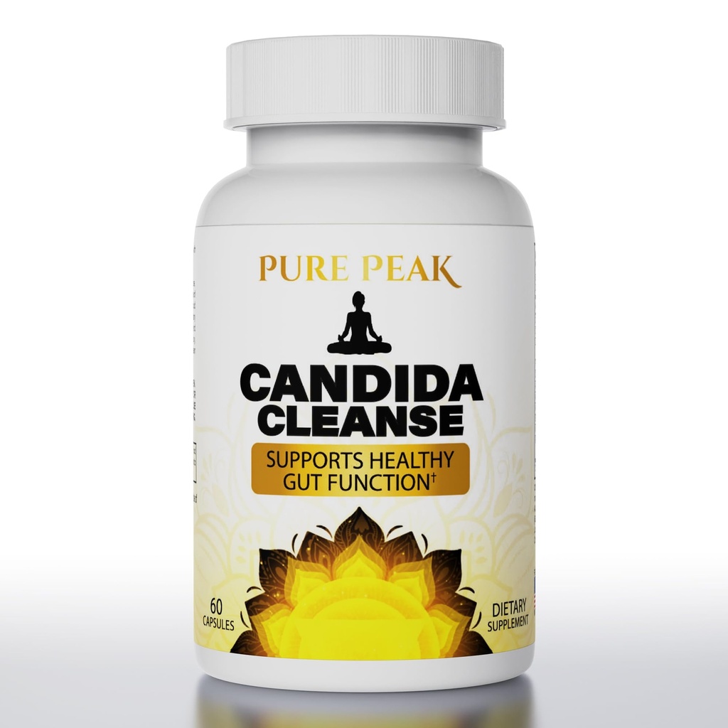 Candida Cleanse - Gut & Colon Support (60 capsule) - per Uomo e Donne - Erbe naturali per Detox intestinale - Oregano Leaf, Wormwood, Noce Nera, Acido Caprylico