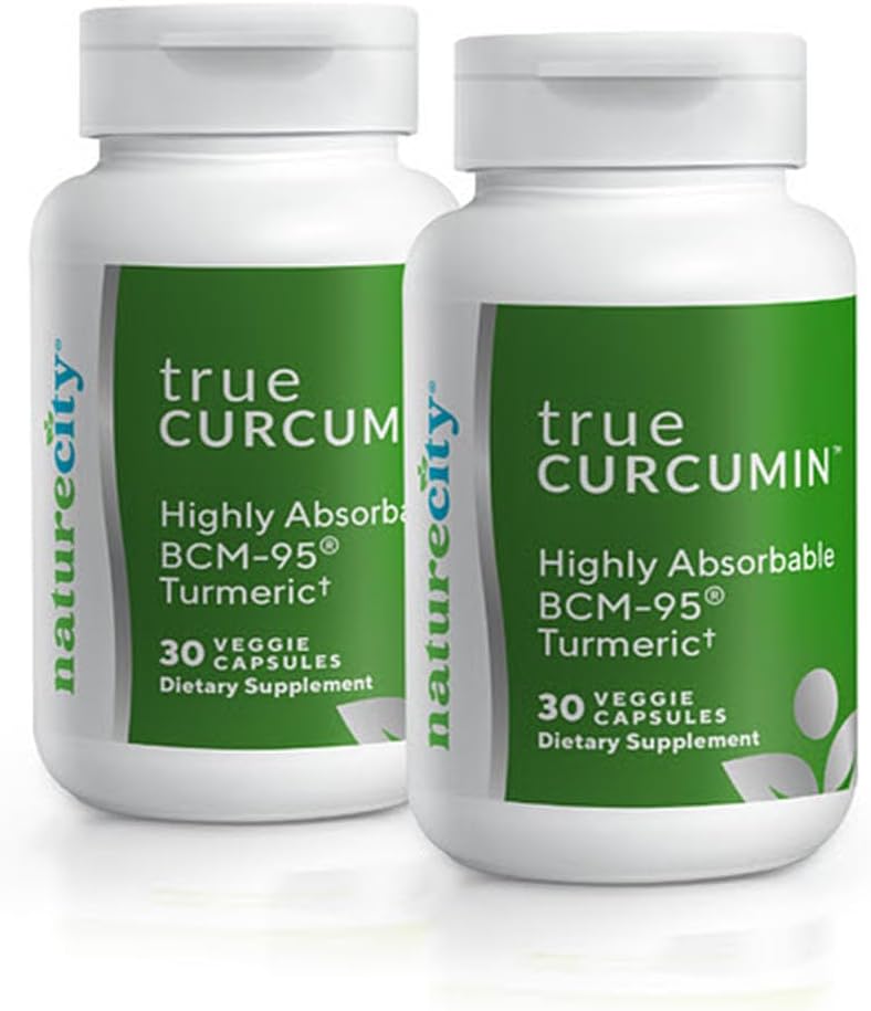 NatureCity True-Curcumin Turmeric Supplemento | Tumerico non OGM e curcumina 500mg Curcuma Capsule Integratori di vitamina | Fino al 700% Aumento dell'assorbimento (alimentazione di 60 giorni) | Supporti giunti
