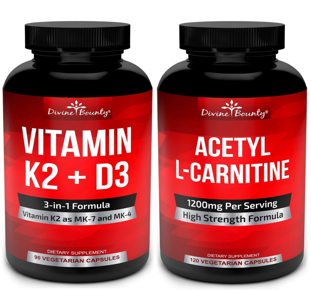 Vitamina K2 con D3 & Acetil L-Carnitina Bundle