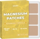 Patch di Magnesio (Pack of 60) - Patch naturale al 100% per le donne e gli uomini - con il calcio - il muscolo e il supporto di ossa, calmante - Formula potenziata
