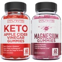 60 Keto Apple Cider Vinegar Gummies Advanced Weight Loss + 60 Magnesium Gummies Formualted con 770 MG Magnesium Citrate.