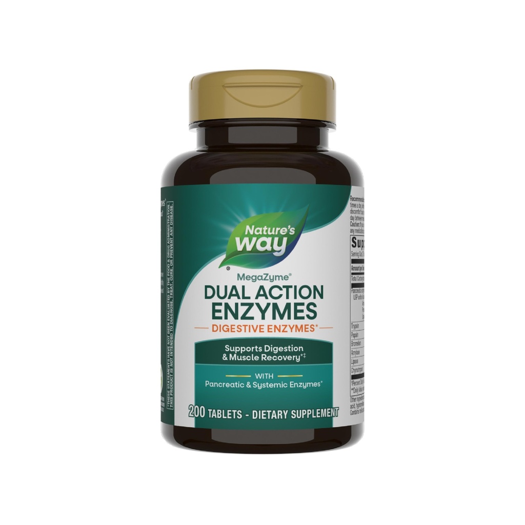La via della natura Mega-Zyme, Pancreatic & Systemic Enzymes*, Allevia il dolore muscolare occasionale a causa dell'eccessiva e dell'esercizio,* Supporto digestivo*, 200 Tablet (Packaging May Vary)