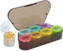 NatureTouch organizzatore settimanale di pillole, BPA Free Medicine Organizer Rainbow 7 Day Pill Box, Daily Portable Pill Conatainer for Pills/Vitamin/Fish Oil/Supplements [Lastest Version],Black