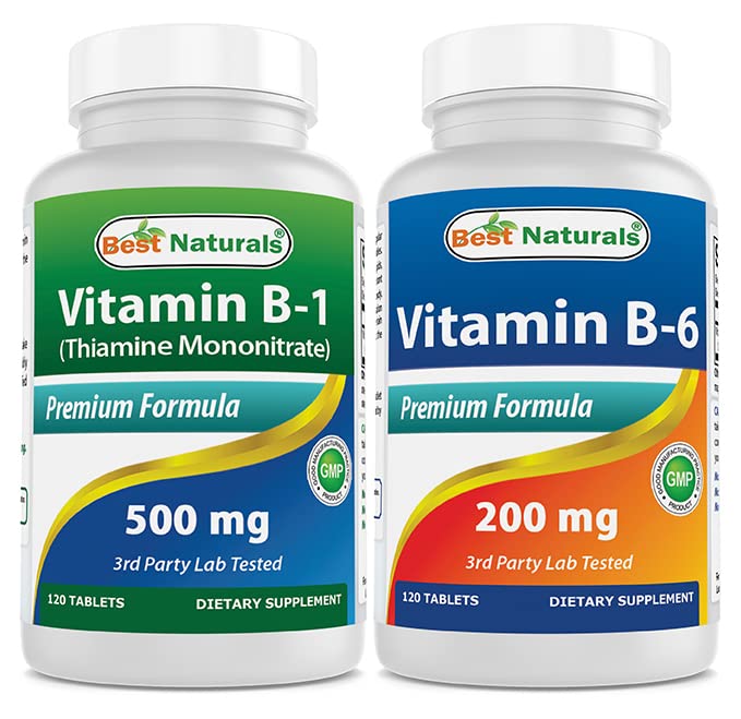 Best Naturals Vitamina B1 come Thiamine Mononitrate 500 mg & Vitamina b6 200mg