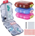 Organizzatore di Pillole da viaggio 4PS con 164 etichette di fettine, 10 scomparti scatola di viaggio pieghevole portatile piccolo contenitore di pedana quotidiana del contenitore usato per l'organizzatore di medicina di stoccaggio di carry da M M MUchengbao