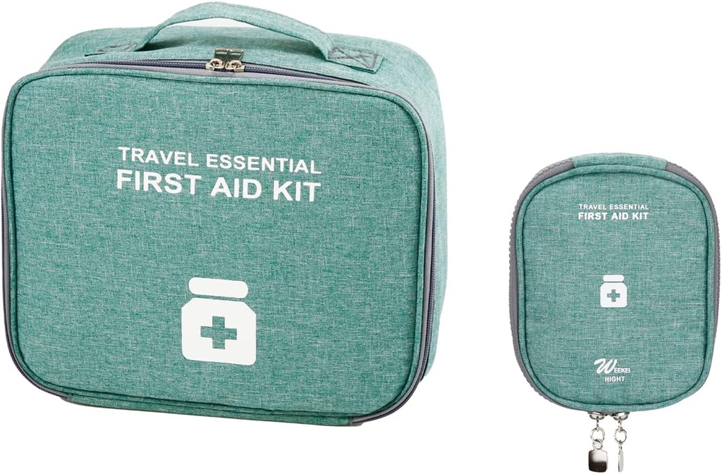 Borse di pronto soccorso vuote, Borsa di Medicina di viaggio, Sacchetto di Organizzatore di forniture mediche, Kit portatile per viaggiare, Auto, Casa, Camping, Ufficio, Escursionismo, Esterno (Cationic Green)