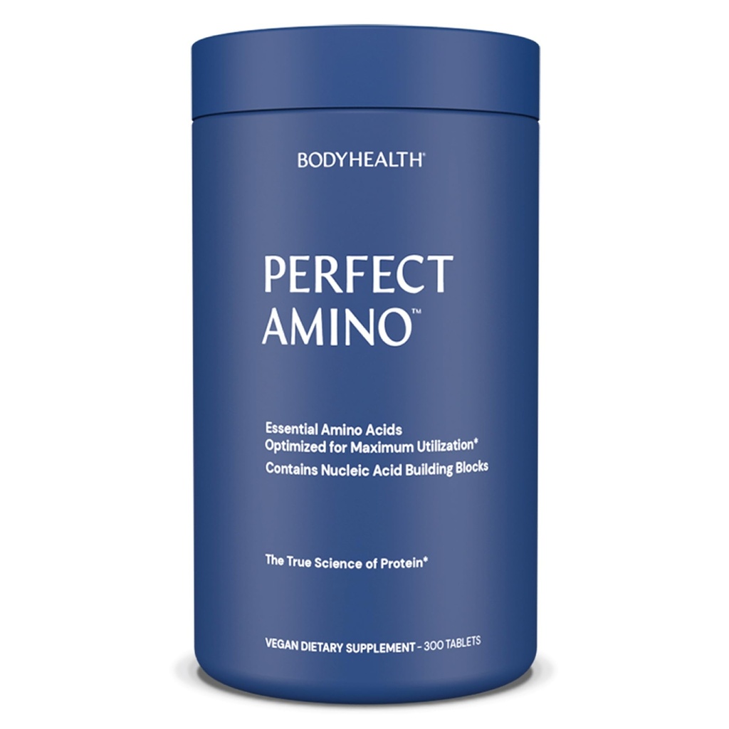BodyHealth PerfectAmino (300 compresse) Integratore aminoacido essenziale con BCAA e EAA, Recupero del muscolo, Boost Energy & Stamina, 99% Utilizzo, Vegan Branched Chain Protein Pre/Post Workout
