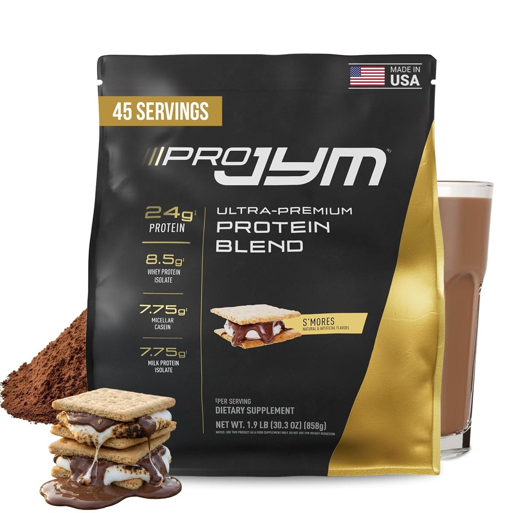 Pro JYM S'Mores Protein Powder - Isolati di proteine del siero, Caseina, & Proteina del latte, costruzione magra del muscolo per uomini e donne, JYM Supplement Science, 45 Servings