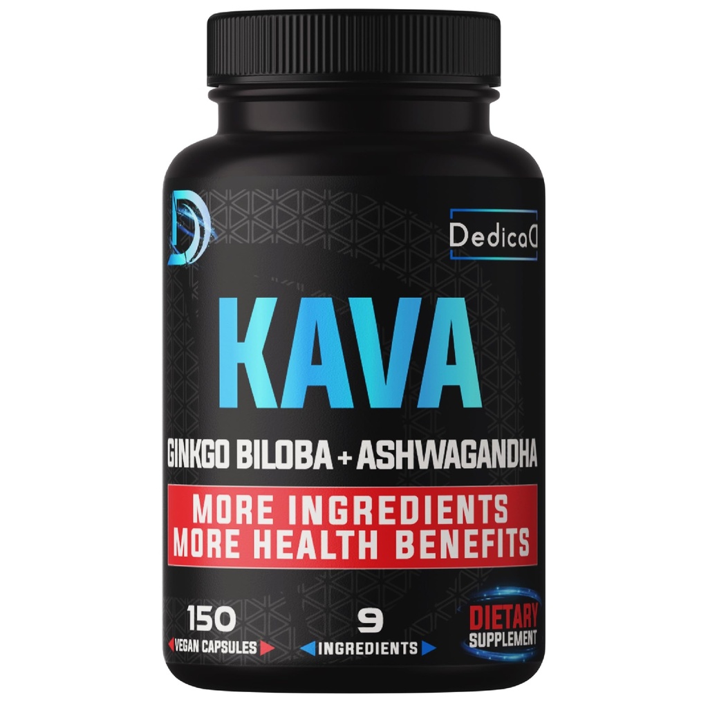 9in1 Kava Kava Capsules 5-Month Fornitura 15:1 Estratto per il sonno, Mente & Supporto immunitario - 9 erbe naturali Include Ginkgo, Ashwagandha, Graviola, Valerian & More - 150 capsule vegane