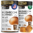 Mushroom Gummies 5000 Mg 120 Pcs (2 Pack) - Lion's Mane e 9 Adaptogenic Mushrooms Blend - Ashwagandha, L-theanine - Mushroom Gummies for Energy, Immunity, Focus, Brain Boost - No Sugar and GMO