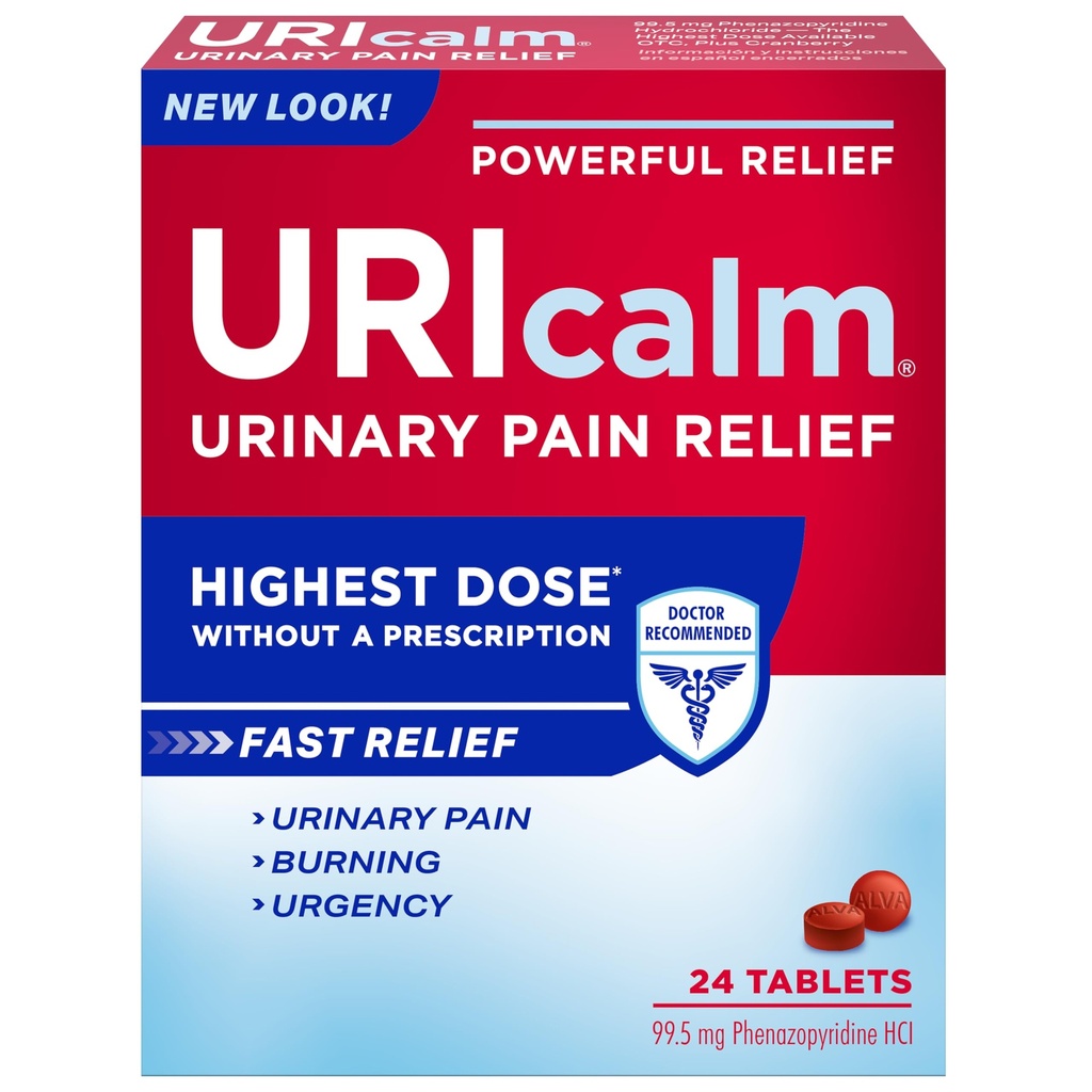 Uricalm Max - Massima resistenza - Prompt Rilievo di UTI Dolore, Bruciante, Urgenza & Frequenza Aumentata - 24 Conte