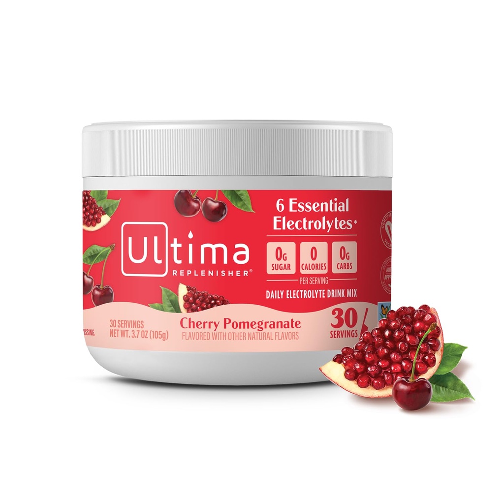 Miscelatore giornaliero della bevanda della polvere dell'elettrolita – Zucchero libero – Pomegranato della ciliegia, 30 Serve – Polvere di idratazione con 6 elettroliti e minerali della trace – Keto Friendly, Vegan, Non OGM