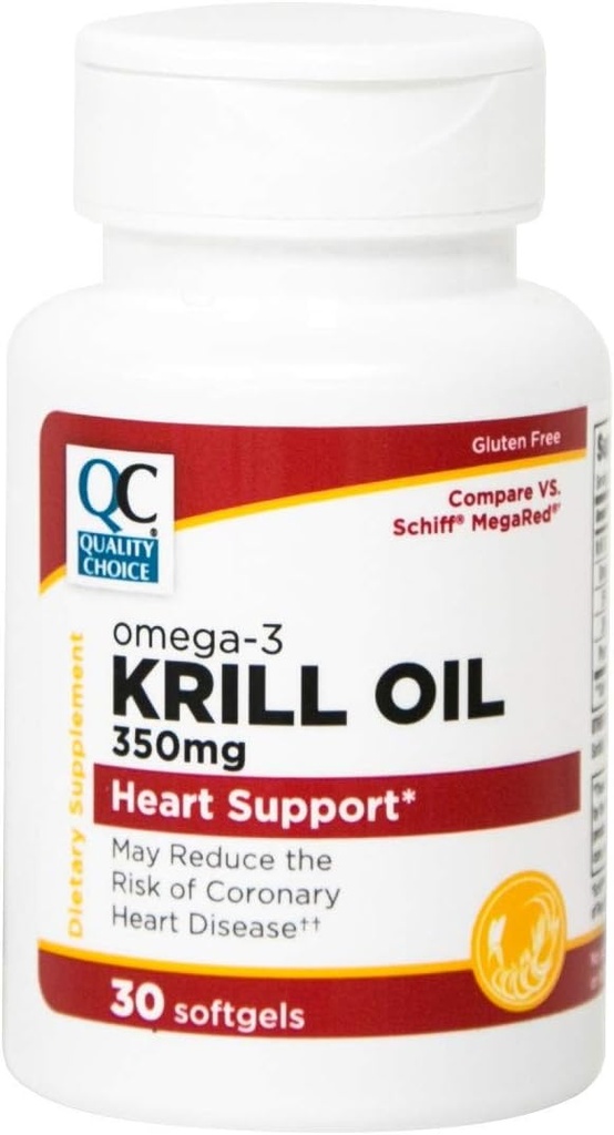 Qualità Scelta Olio di Krill 350 Mg Softgels 30Ct