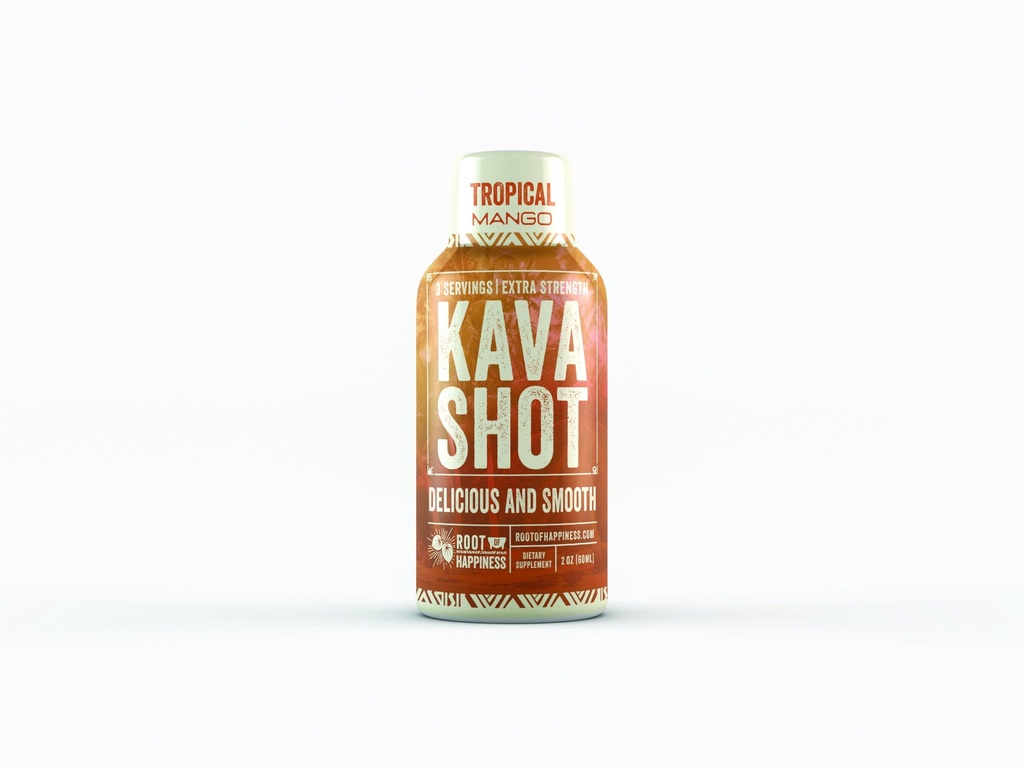 Kava and Wellness Shot | 2oz | Tropical Mango Flavor | Non-Alcholic | Shot Rilassante | Fornitura alimentare