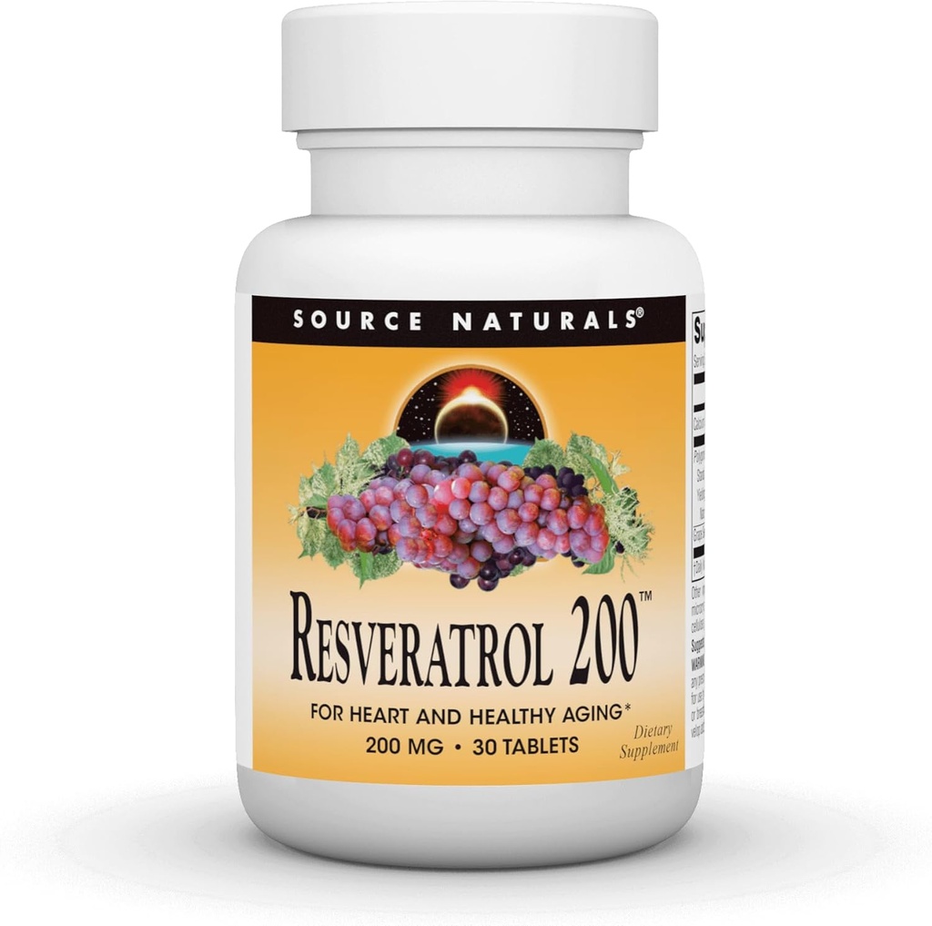 Fonte Naturals Resveratrolo, per il cuore e l'invecchiamento sano* 200 mg - 30 compresse