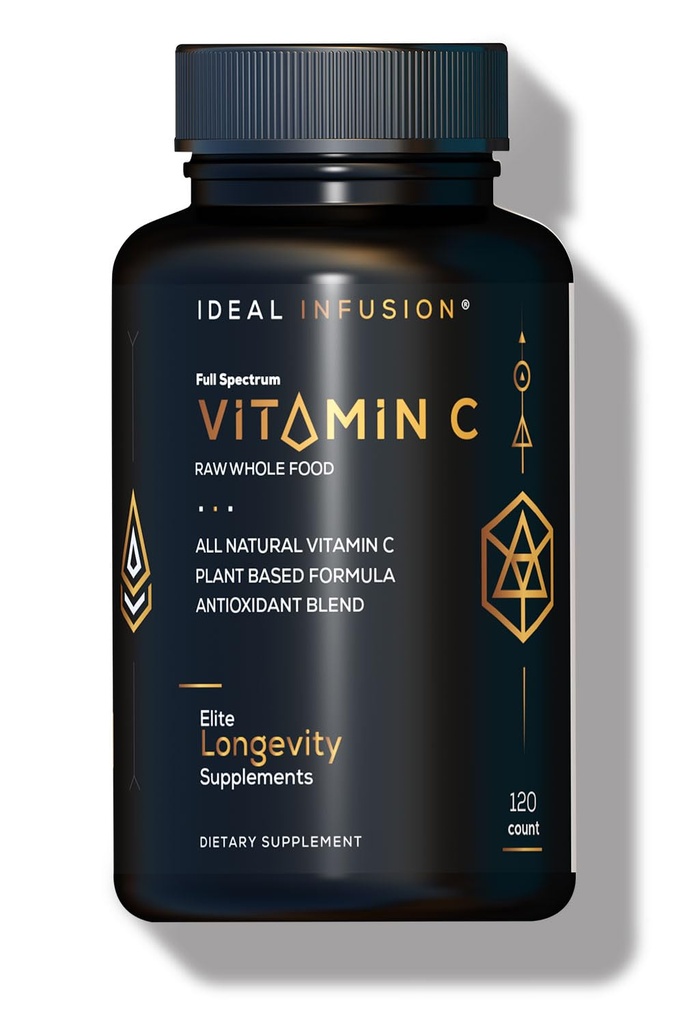 Complesso di vitamina C dell'alimento intero ideale: 675mg Vitamina C organica da arance e bacche di Acerola con bioflavanoidi a base di cibo naturale (60 Serve) Vitamina C, Vegan, Non OGM