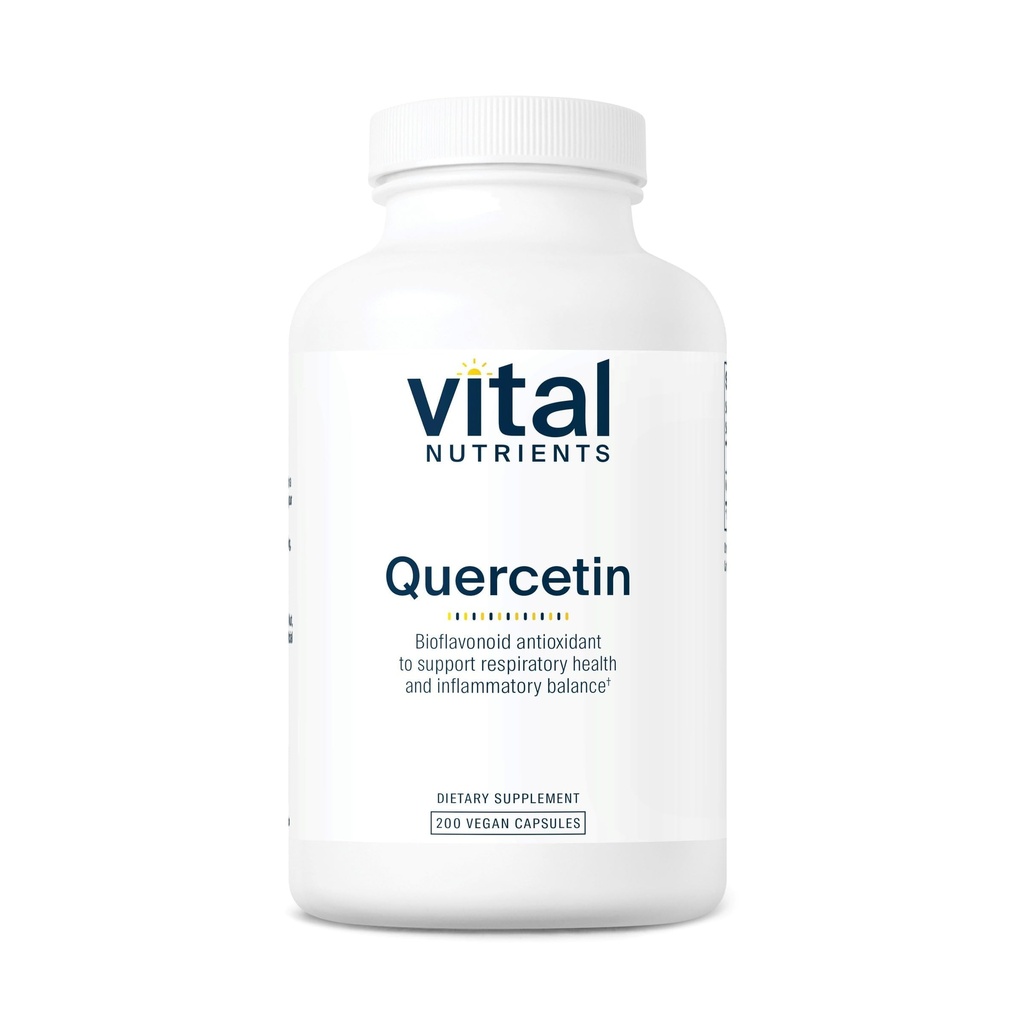 Vital Nutrients Quercetin | Vegan Quercetin Supplemento con Bioflavonoidi per Sinus, Respiratory, Heart, & Immune Function Support | Gluten, Dairy, Soy Free | 500mg | 200 Capsule