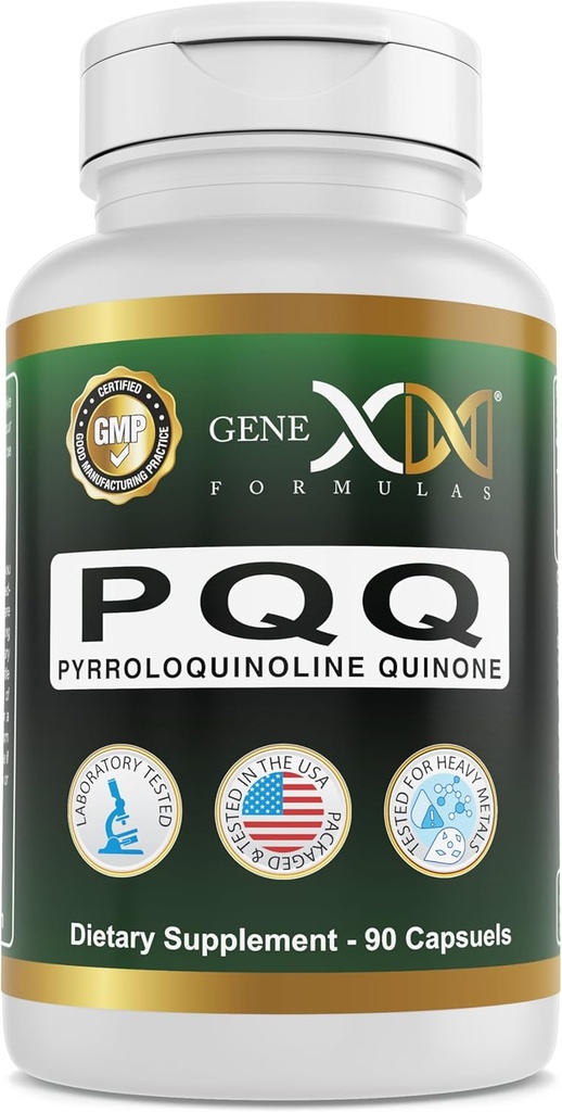 Genex Formulas 20mg PQQ Pyrroloquinoline Quinone (90 capsule) | Supporta Mitochondria, Cardiovascolare e Salute Cognitiva - Non-GMO, Gluten Free, Vegetariano - 90 giorni di alimentazione