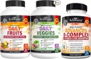 BioSchwartz Daily Fruits and Veggies Supplemento per le donne e gli uomini (2 mesi di fornitura) Plus Vitamina B Complex con vitamina C (2 mesi di alimentazione)