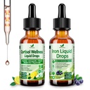 Cortisol Detox + Ferro Supplemento per Donne, Uomini, Vegan, Non OGM