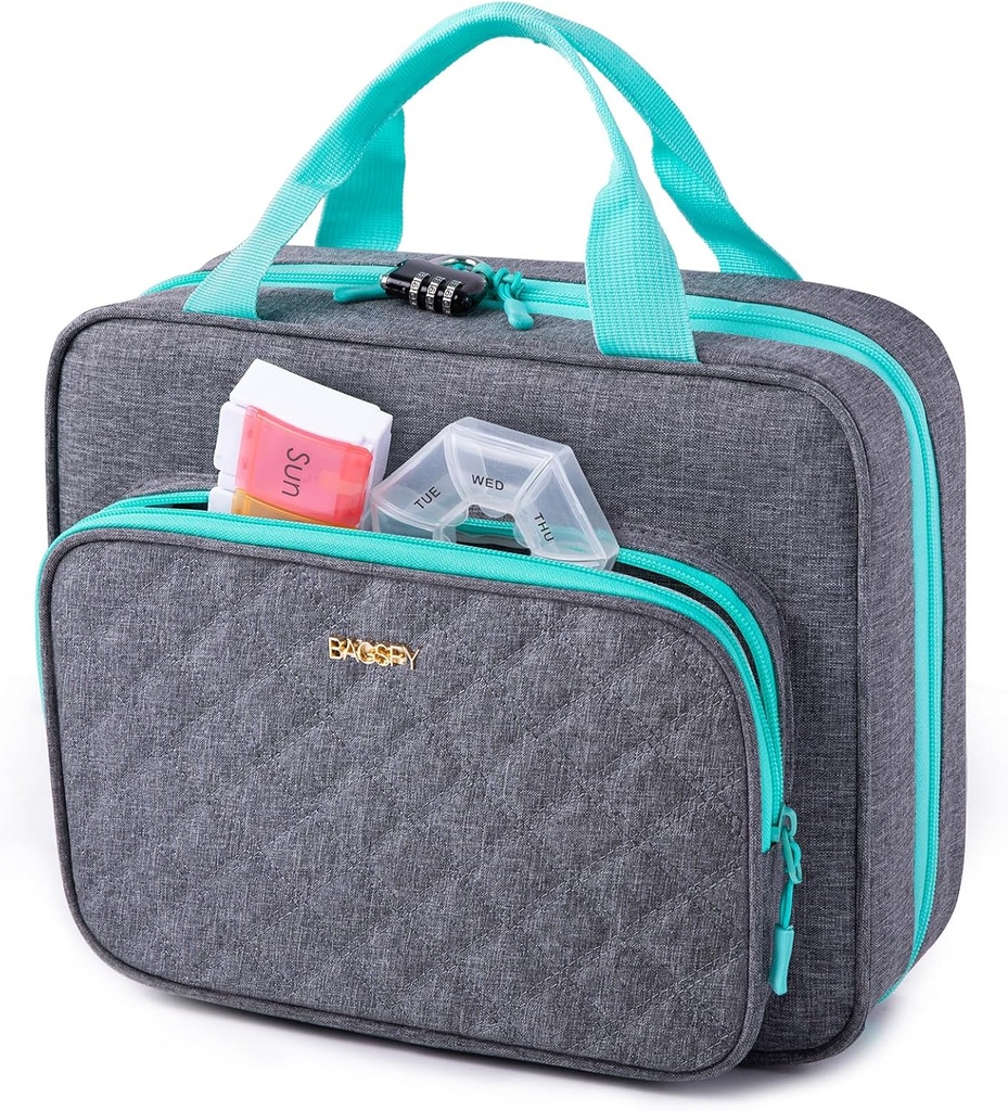 BAGSFY sacchetto di medicina per il viaggio, stoccaggio dell'organizzatore della bottiglia del pilastro, grande caso di viaggio di farmaci, scatola di pillole per la vitamina, il kit di pronto soccorso sacchetti vuoto.
