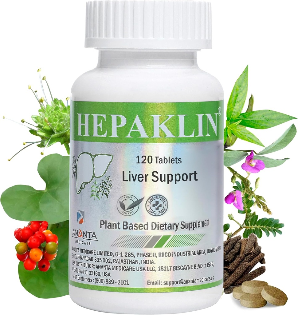 Hepaklin – Herbal Liver Detox & Support Formula per la salute, 120 Tab
