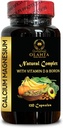 Calcium Magnesium Complex - Supplemento per il muscolo di supporto, Citrato manganese, Gluten Free, Non OGM, Alto assorbimento, Supplemento di magnesio, Bone e Nerve Health Support - 1 bottiglia 120 capsule