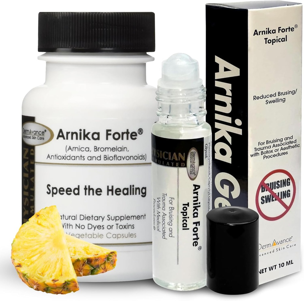 Recupero Bundle - Arnica Capsules & Gel per Bruising and Swelling - Post-Surgery, Procedura Cosmetica & Injury Recovery Essentials