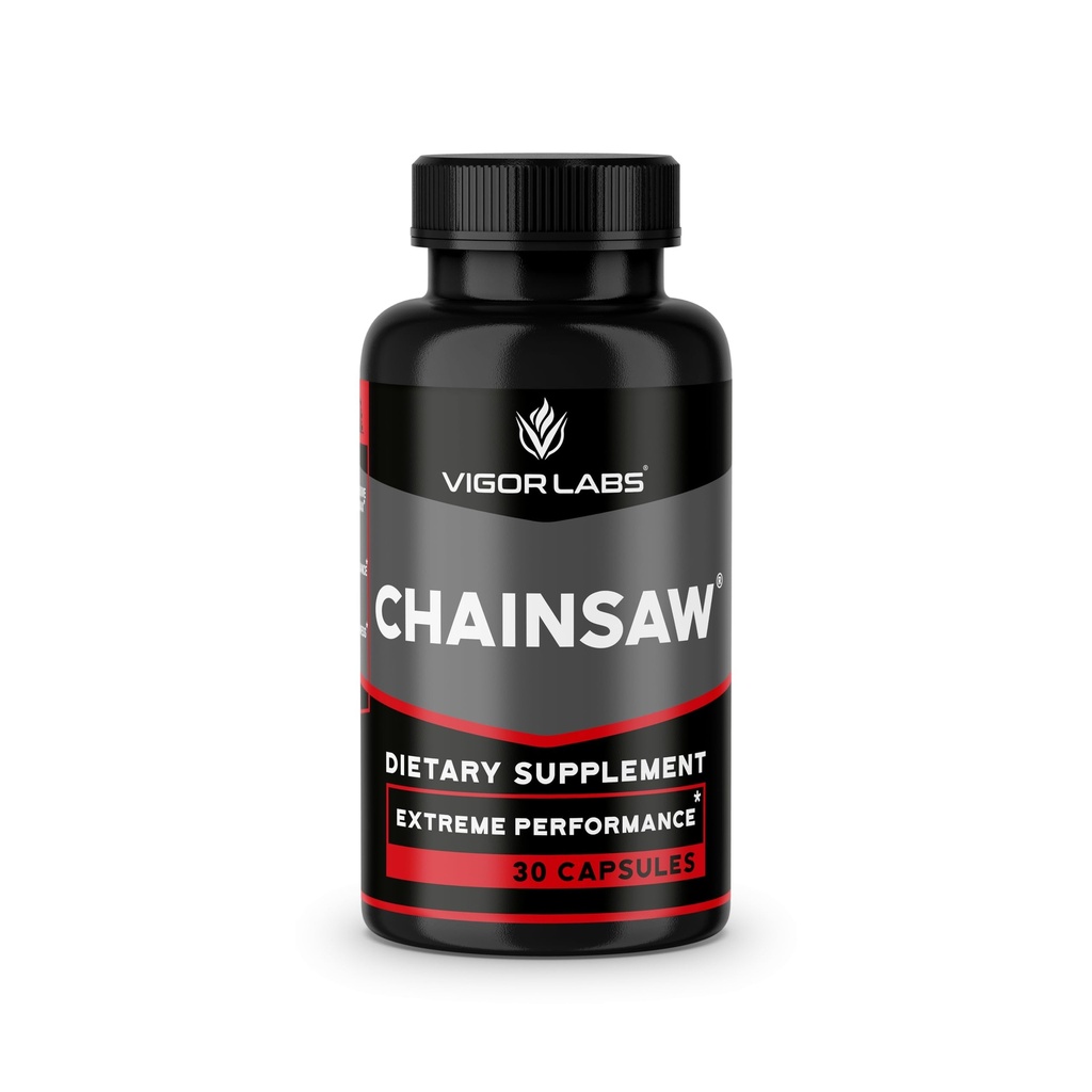Chainsaw by Vigor Labs (30 capsule), Supporta la fermezza, Stamina e Endurance, Integratore alimentare per aumentare il flusso sanguigno (Made in USA)