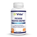 Enzimi digestivi premium con enzimi pianta-basati, Supporta una migliore digestione, migliore assorbimento nutriente (60 capsule vegetali non OGM)