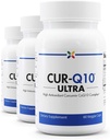 Stop Aging Now - CUR-Q10 Ultra Complex - Curcumin2K & MAX-Q10 - Brain & Heart Health, Antiossidanti, Mood Support e Joint Health Support - Turmeric & Black Pepper, CoQ10 - 60 Vcaps (3 Pack)