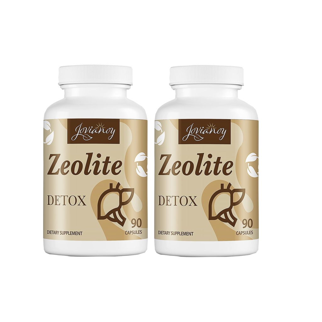 Zeolite Detox Capsule, Carbone Attivato Organico, Argilla Bentonite, 1-2 μm Clinoptilolite, Assorbimento Massimo, Gut Liver Detox Cleanse Full Body for Women Men, 180 Capsule