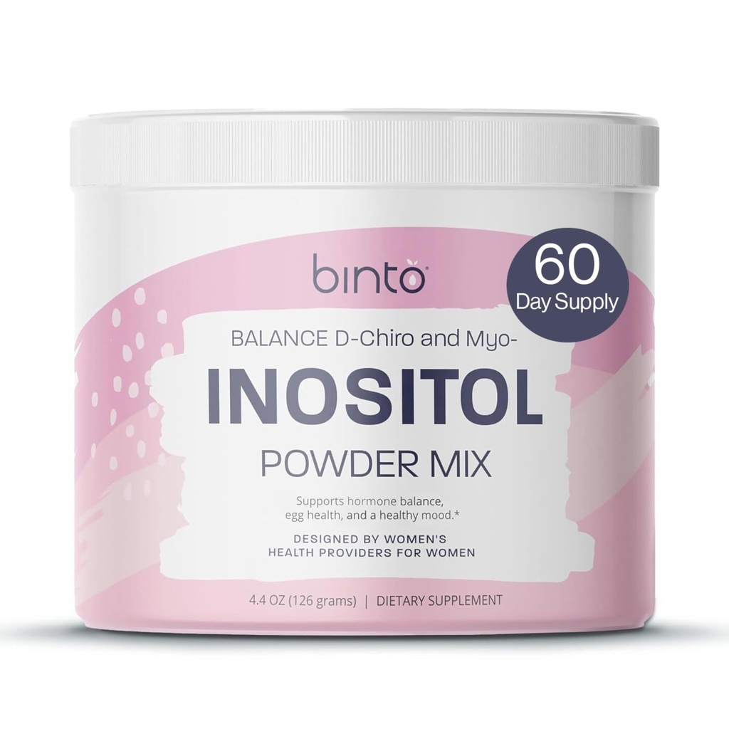 Binto Inositol Powder Mix | 60-Day Supply | 40:1 Ratio di Myo e D-Chiro Inositol | L'equilibrio dell'ormone e il supporto dell'ovulazione | Preservative Free
