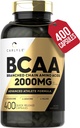 Carlyle BCAA Capsule | 2000mg | 400 Pillole di Polvere | Aminoacidi Supplemento Blend | per le donne e gli uomini | con L-Isoleucina, L-Leucina, L-Valina | Non OGM e Gluten Free