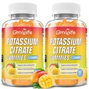 Gummies Citrato di potassio, Gummies supplemento di potassio alto 1200mg supporto Gambe &amp; salute del muscolo, Gummie di potassio per adulti & bambini, Vegan, Mango Flavor 120 Conte