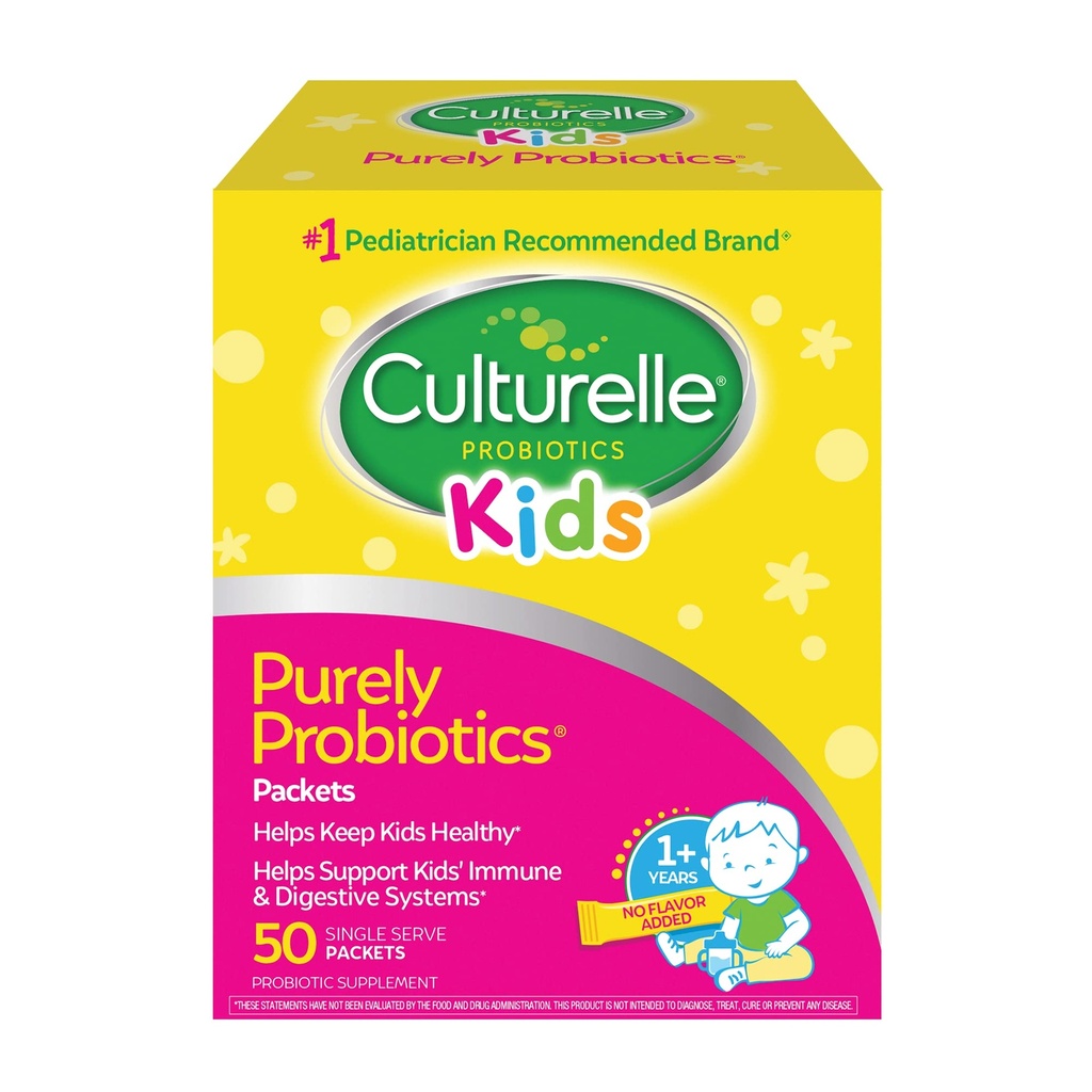 Culturelle Kids Pacchetti Probiotici giornalieri per bambini, (Ages 3+) - 50 Count – Dal #1 Pediatriciano-Raccomandato Brand – Probiotici quotidiani senza gusto per la salute digestiva e il supporto immunitario