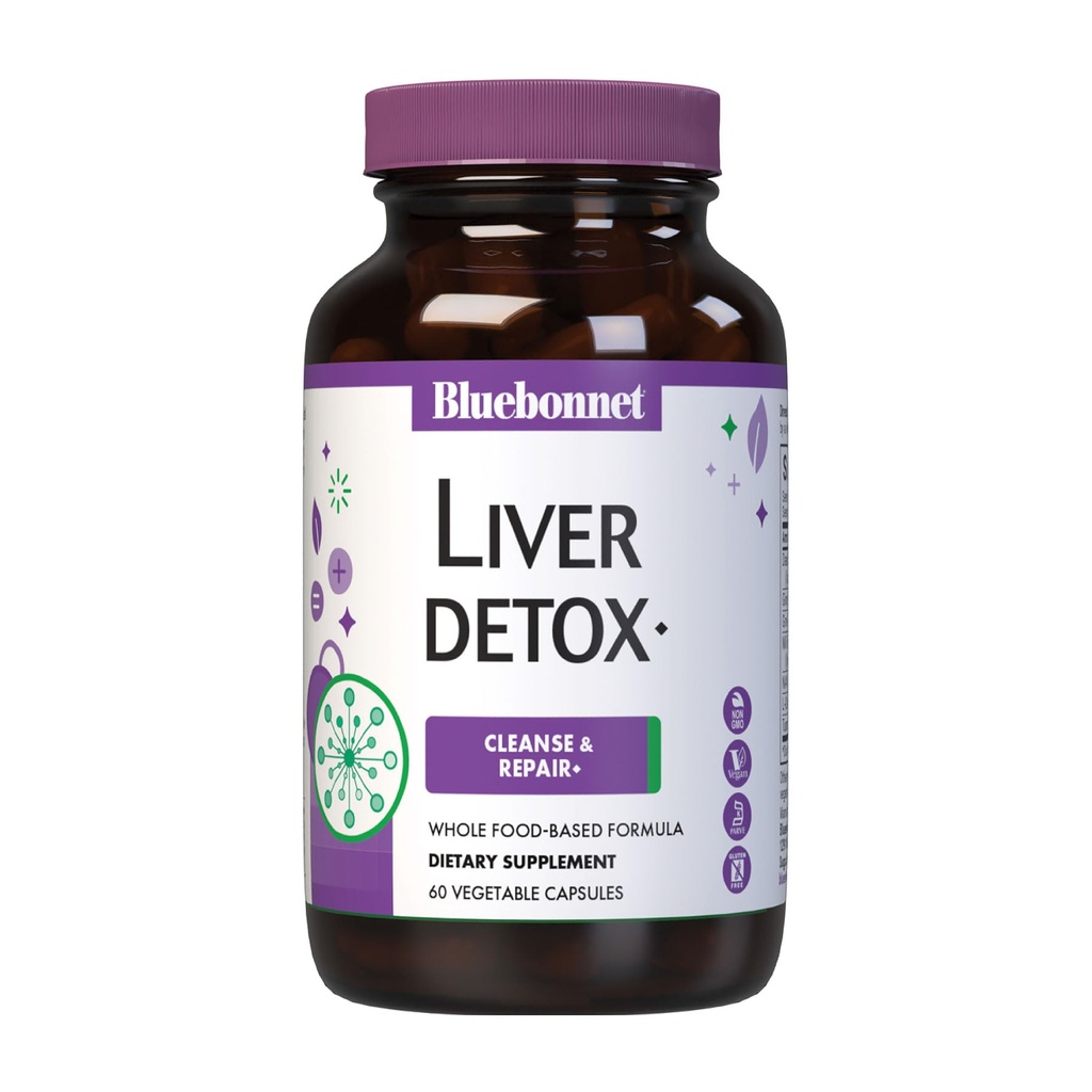 Detox del fegato, salute del fegato*, protezione antiossidante*, senza soia, senza glutine, certificato Kosher, non OGM, senza latticini, 60 capsule vegetali, 60 porzioni