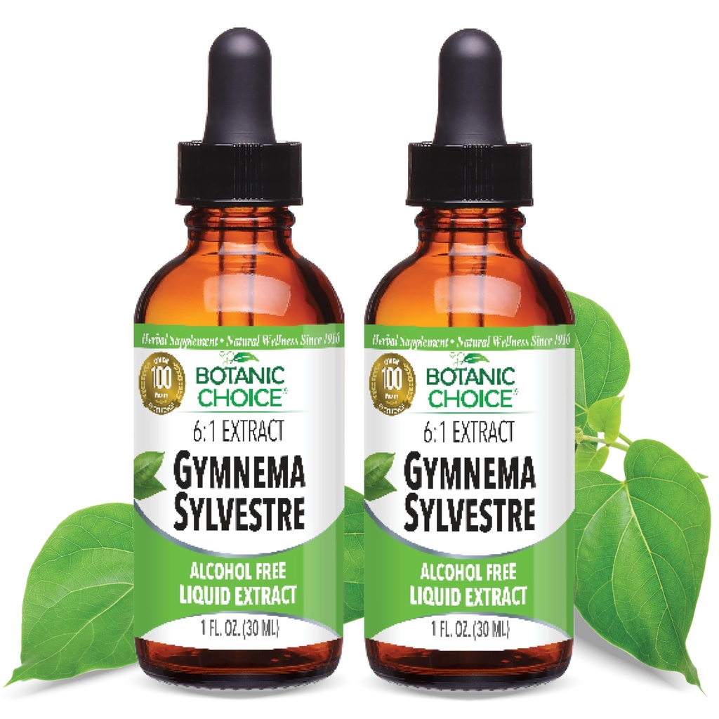 Scelta botanica: Gymnema Sylvestre Liquid Extract - Alcohol & Gluten Free, Non-GMO, 1oz 2 Pack