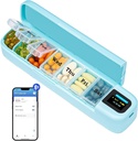 Daviky Smart Pill Organizer con allarme, Bluetooth Daily Una volta al giorno Pill Box 7 giorno con APP, caso di Pillola di viaggio settimanale, Miscelatore portatile per pillole per medicinali, integratori e vitamine (Green)